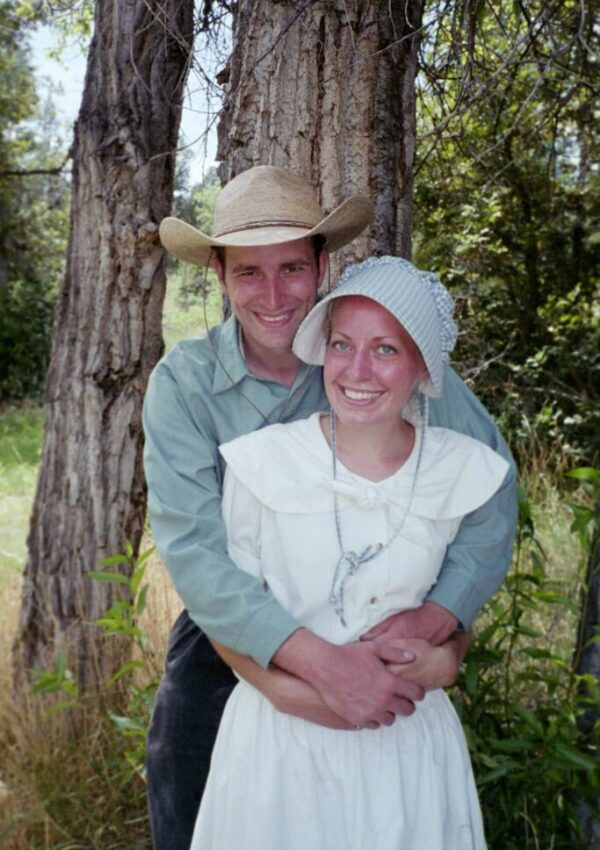 Dallas and Rebecca sporting our pioneer outfits
